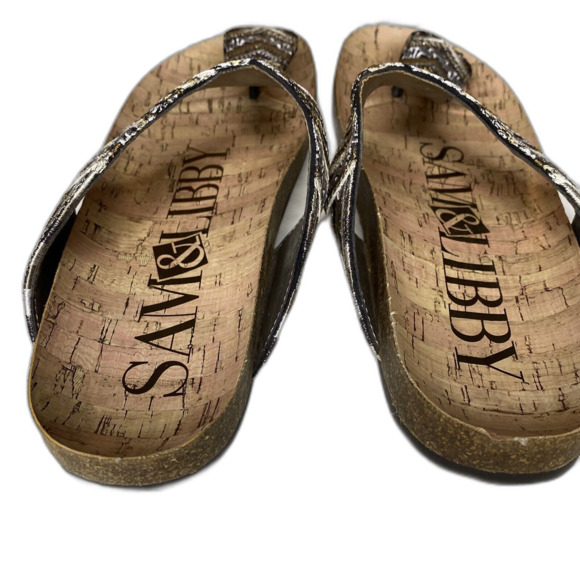 Sam & Libby Hollyn Sandals Women’s Size 8 Embroidered Thong Flip Flop Slide Boho - Picture 4 of 5